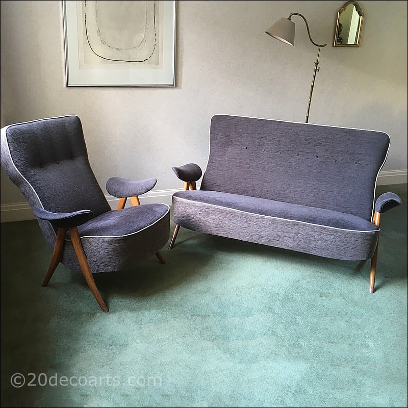 Artifort Hairpin Armchair and Two Seater Sofa (Model 105) Designed by Theo Ruth c1954