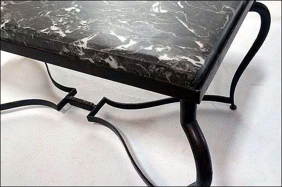 ☑️ 20th Century Decorative Arts |
'Fer Forge' Coffee Table with Marble Top c1930’s  Michel Zadounaisky.