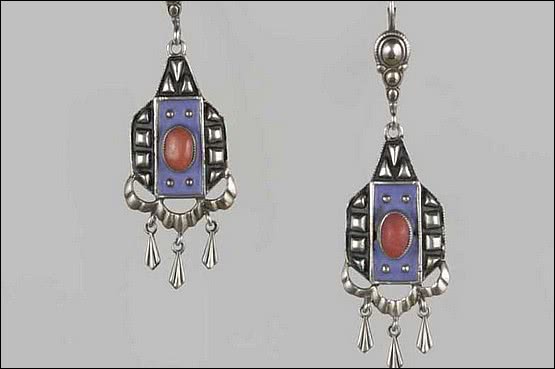 ☑️ 20th Century Decorative Arts |Theodor Fahrner Jewellery art deco silver earrings