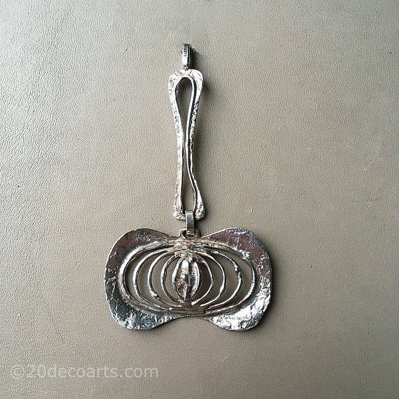  brutalist silver pendant by Relo Studio,  c1960’s