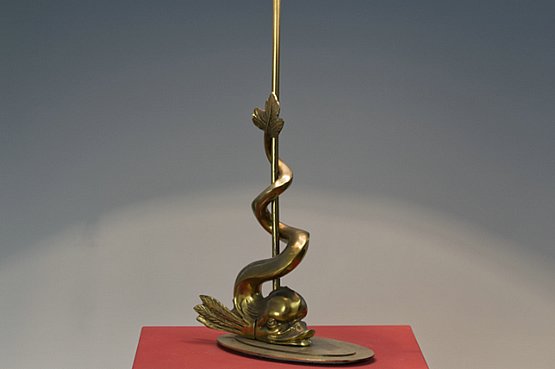 ☑️ Dolphin hollywood regency bronze table lamp