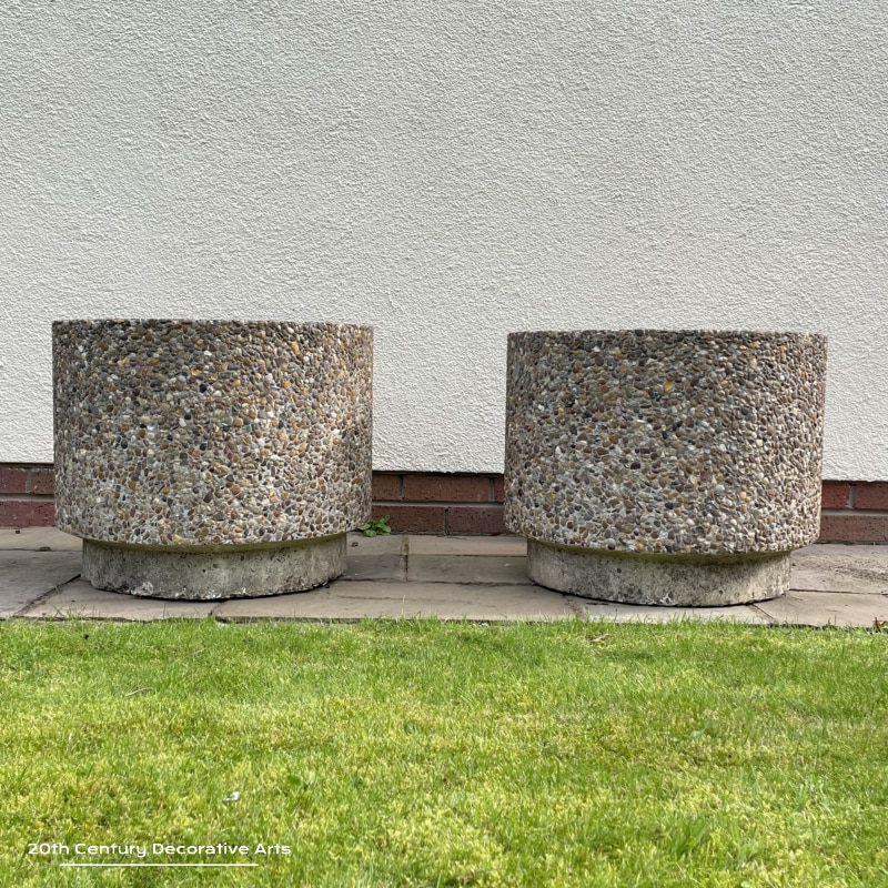  A Large Pair Of Brutalist Concrete Planters c1960’s 