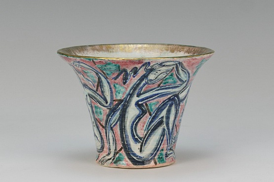 ☑️ Édouard Cazaux - An Art Deco hand turned pottery vase,