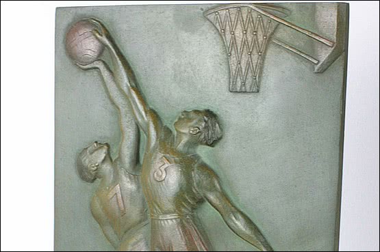 ☑️ 20th Century Decorative Arts |art deco bronze basketball plaque