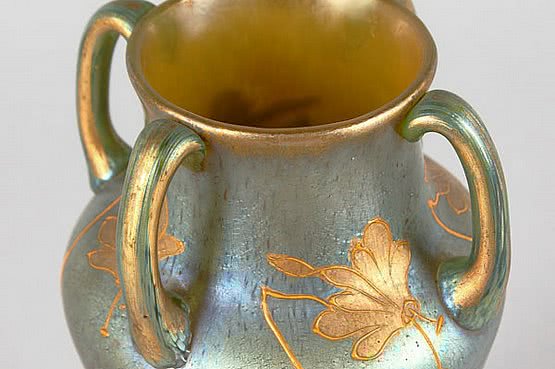 ☑️ 20th Century Decorative Arts |Loetz art nouveau glass vase Mercur / Merkur decor
