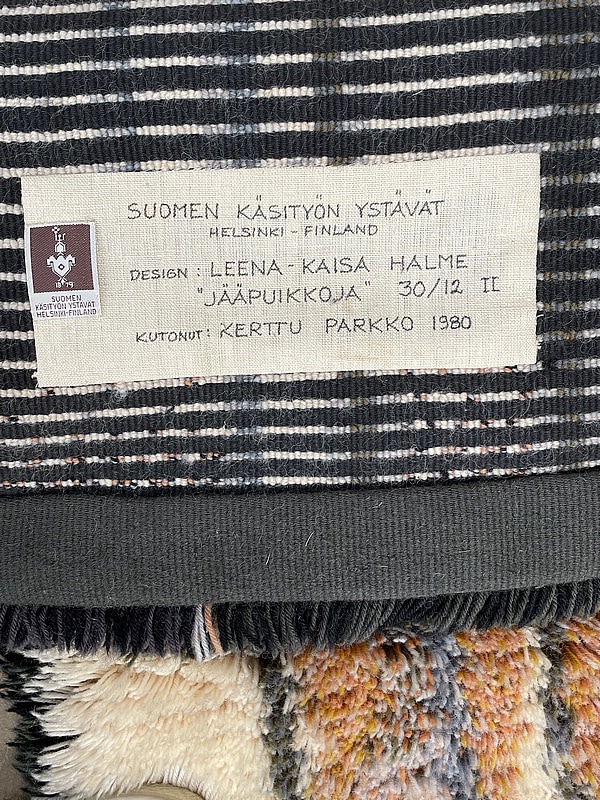 Leena Kaisa Halme, Jääpuikkoja - A Finnish
              Ryijy Rug for Suomen Käsityön Ystävät (The Friends of Finnish Handicraft)