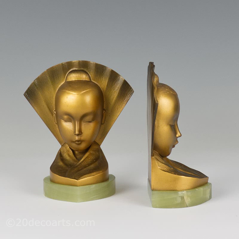  art deco bronze bookends austria 1925