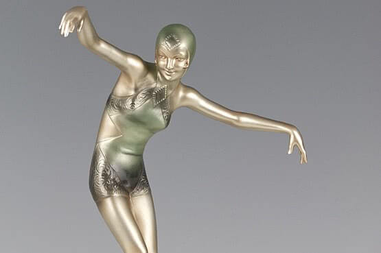 ☑️ Art Deco Josef Lorenzl Bronze Statue Dorissa Nelova For Sale