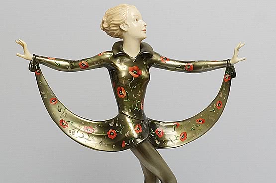 ☑️ josef lorenzl art deco bronze ivory crejo statue 1920s 1930s