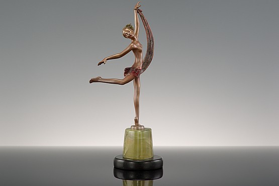 ☑️  josef lorenzl art deco bronze statue 1930s dancer for sale 