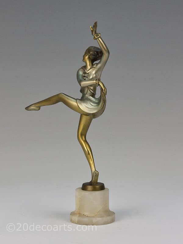  20th Century Decorative Arts |Josef Lorenzl Art Deco bronze figure dancer photo 2