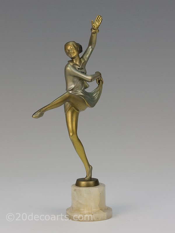  20th Century Decorative Arts |Josef Lorenzl Art Deco bronze figure dancer photo 3