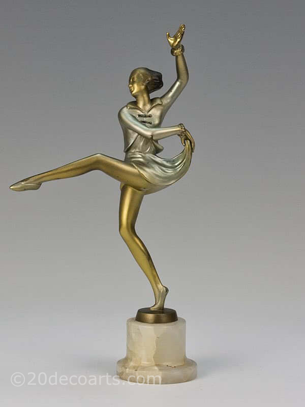 20th Century Decorative Arts |Josef Lorenzl Art Deco bronze figure dancer photo 1