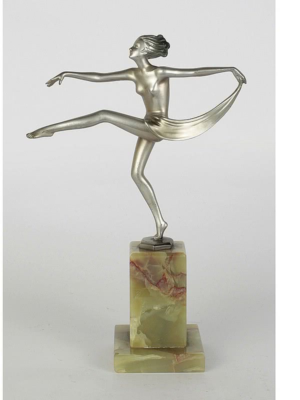  20th Century Decorative Arts |Josef Lorenzl - scarf dancer  - An Art Deco bronze figure