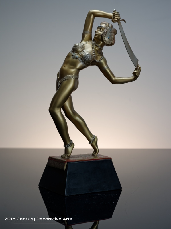 Josef Lorenzl Salome bronze Orientalist dancer Art Deco bronze figure | 20th Century Decorative Arts 