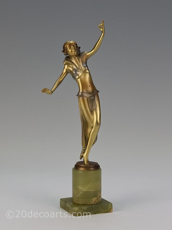  20th Century Decorative Arts | A rare Art Deco Austrian bronze figure by Josef Lorenzl, "Tempeltänzerin", circa 1930
