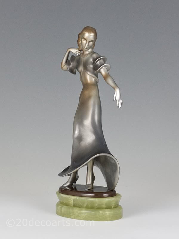  Art Deco Goldscheider bronze figurine by Claire Weiss  